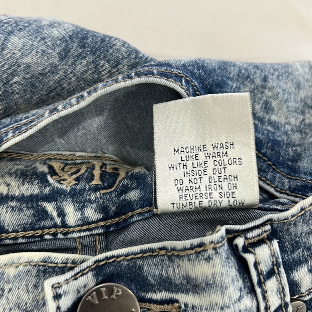VIP JEANS • Blue Wash Overall Shorts • size M • - Picture 14 of 14